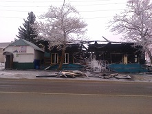 Пожар уничтожил кафе «Сказка» и магазин «Мясная лавка»